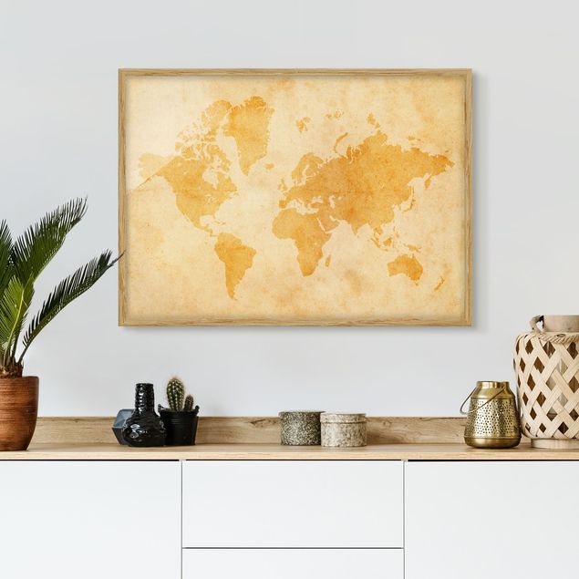 decoraçoes cozinha Vintage World Map