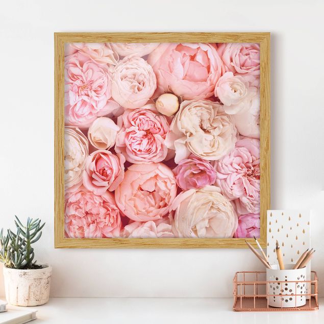 decoraçao para parede de cozinha Roses Rosé Coral Shabby