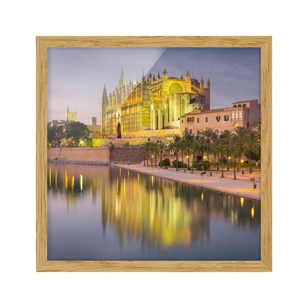 Quadros modernos Catedral De Mallorca Water Reflection
