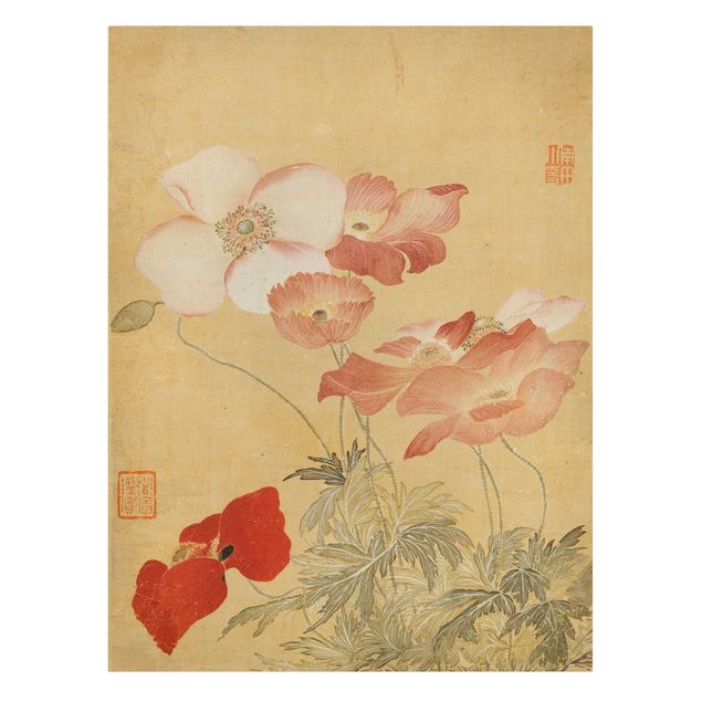 Telas decorativas réplicas de quadros famosos Yun Shouping - Poppy Flower