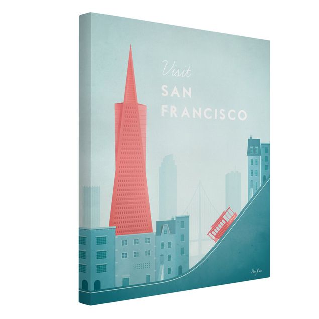 Telas decorativas réplicas de quadros famosos Travel Poster - San Francisco
