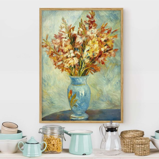 decoraçao cozinha Auguste Renoir - Gladiolas in a Blue Vase