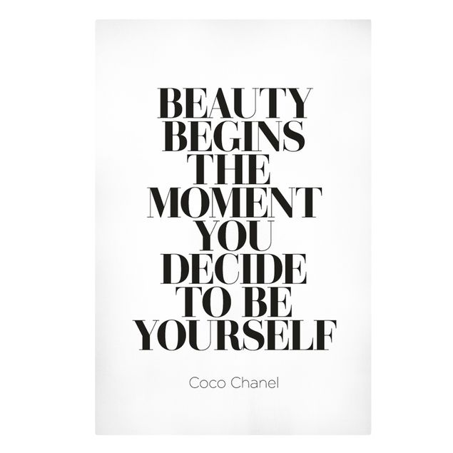 quadros preto e branco para decoração Be yourself Coco Chanel