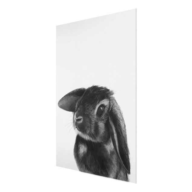 quadros preto e branco para decoração Illustration Rabbit Black And White Drawing
