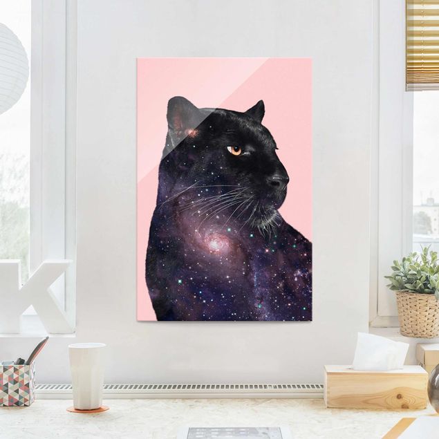 decoraçao para parede de cozinha Panther With Galaxy