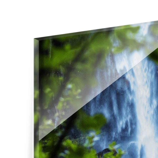 quadro decorativo verde View Of Waterfall