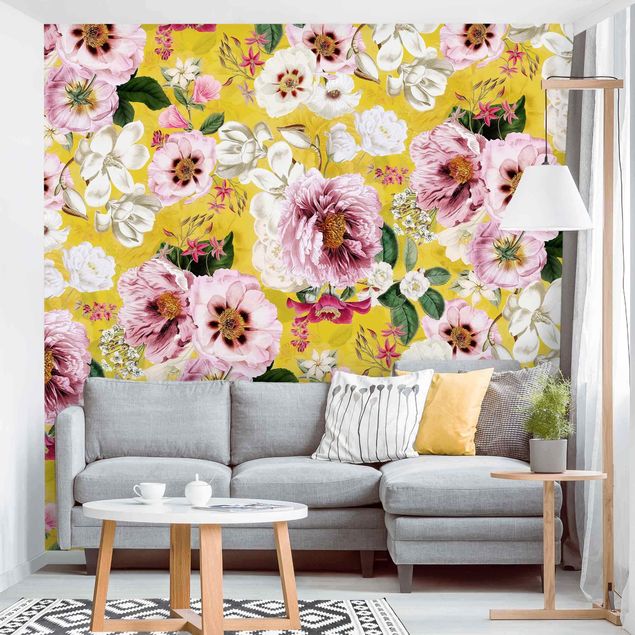Papel de parede com flores Blossoms On Yellow