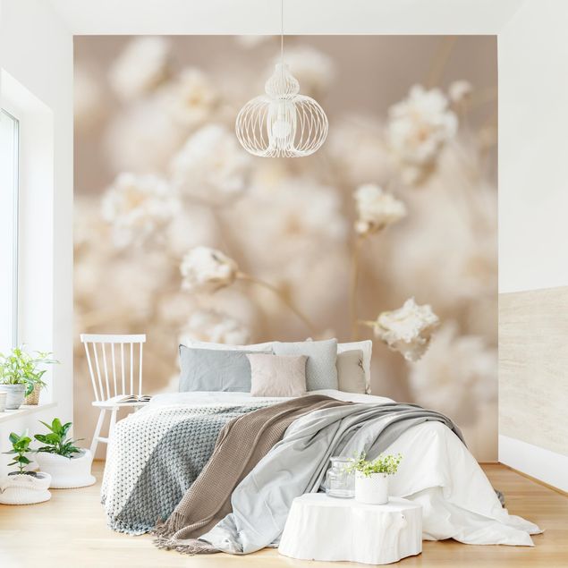 decoraçao para parede de cozinha Beautiful Flowers In Cream Colour