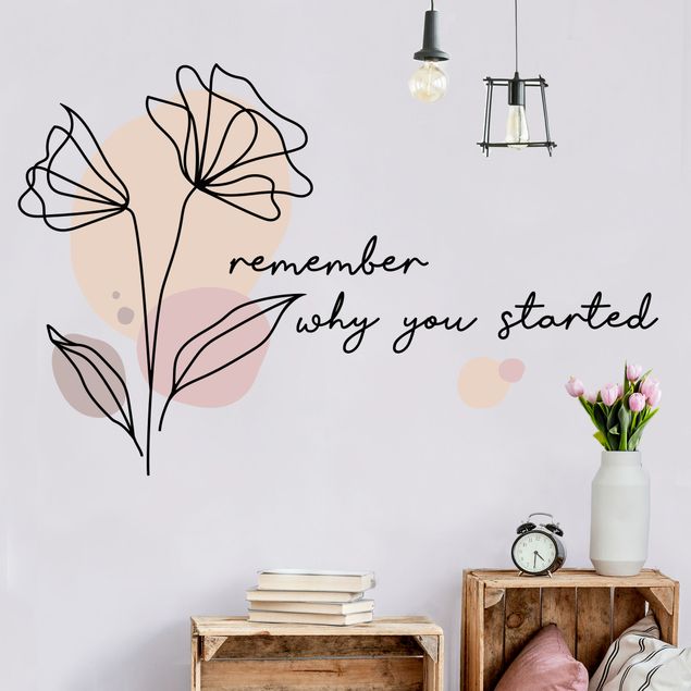 Autocolantes de parede frases Flower - Remember Why You started