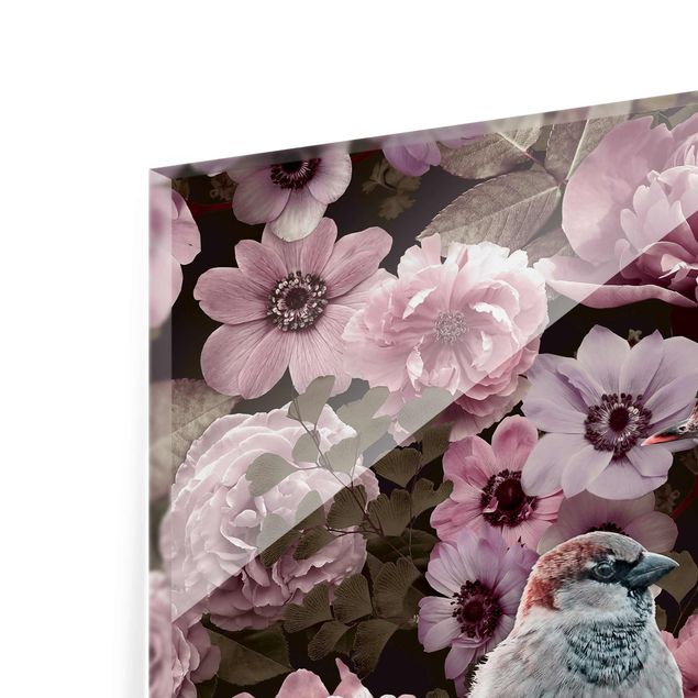Quadros de Andrea Haase Floral Paradise Sparrow In Antique Pink