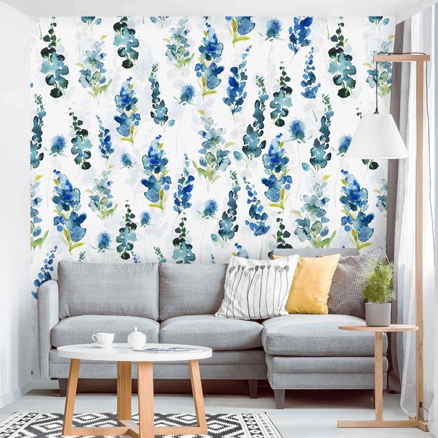 papel parede de flor Magnificent Flowers In Blue