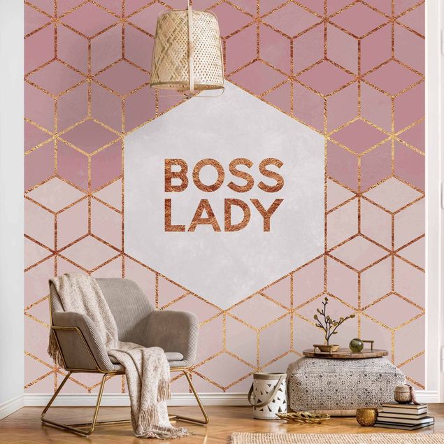 decoraçao para parede de cozinha Boss Lady Hexagons Pink