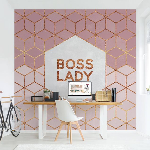 Papel de parede padrões Boss Lady Hexagons Pink