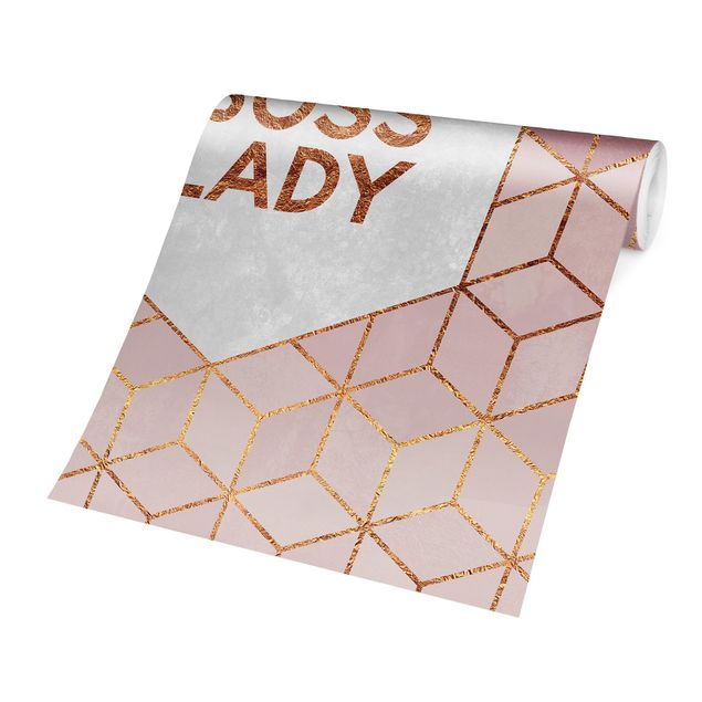 papel parede rosa Boss Lady Hexagons Pink