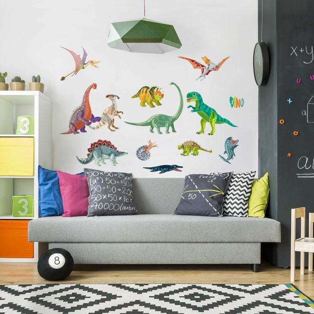 adesivos de parede Colorful dinosaur set