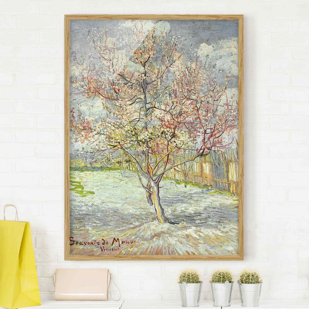 Quadros movimento artístico Impressionismo Vincent van Gogh - Flowering Peach Trees