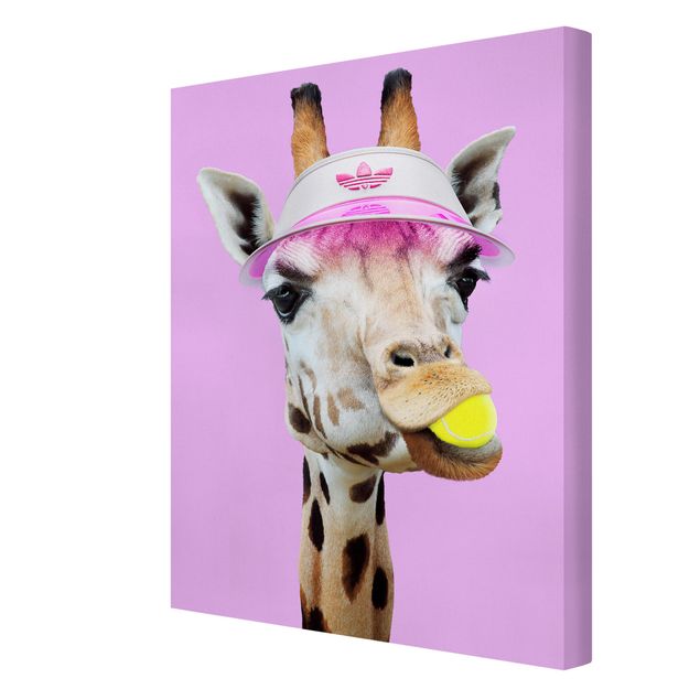 Telas decorativas réplicas de quadros famosos Giraffe Playing Tennis