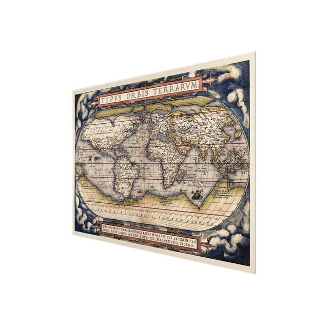 quadro de vidro Historic World Map Typus Orbis Terrarum