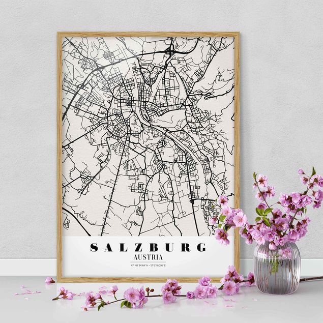 decoraçao para parede de cozinha Salzburg City Map - Classic