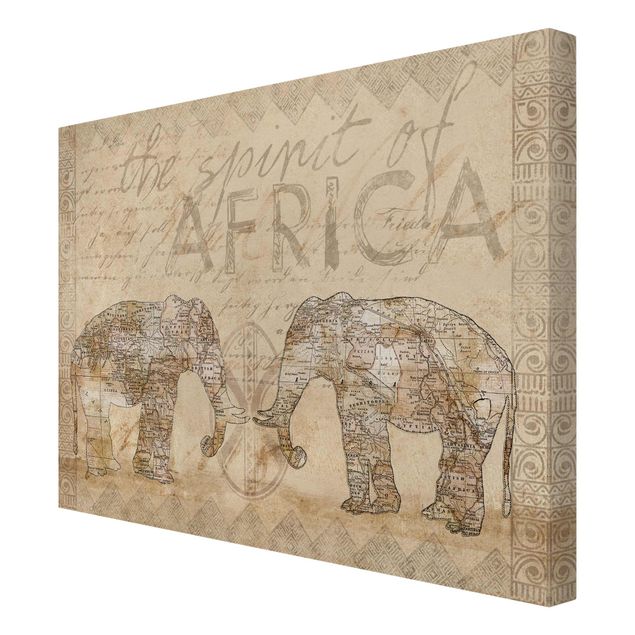 Telas decorativas vintage Vintage Collage - Spirit Of Africa