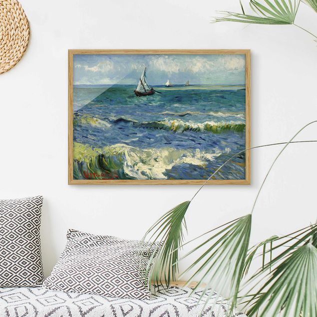Quadros com moldura praia Vincent Van Gogh - Seascape Near Les Saintes-Maries-De-La-Mer