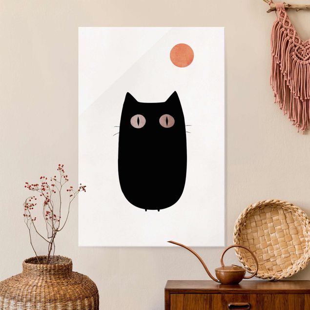 decoraçao para parede de cozinha Black Cat Illustration