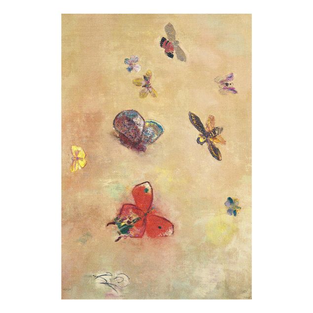 Quadros em vidro animais Odilon Redon - Colourful Butterflies