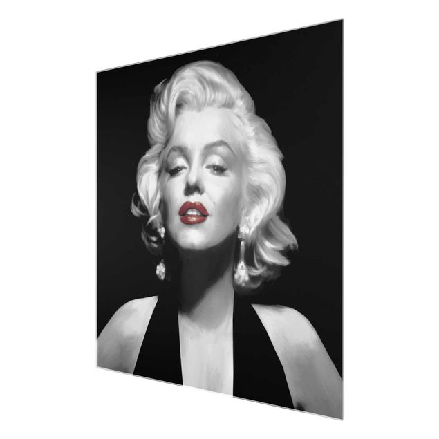 decoração quadros Marilyn With Red Lips