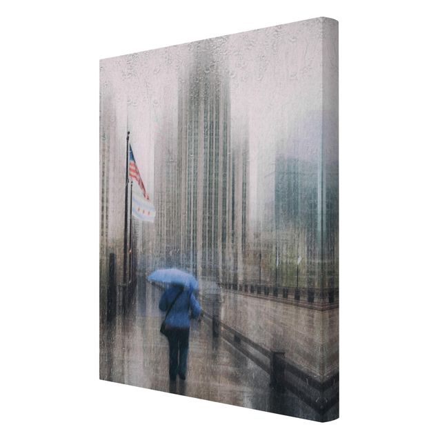 quadros em tela Rainy Chicago