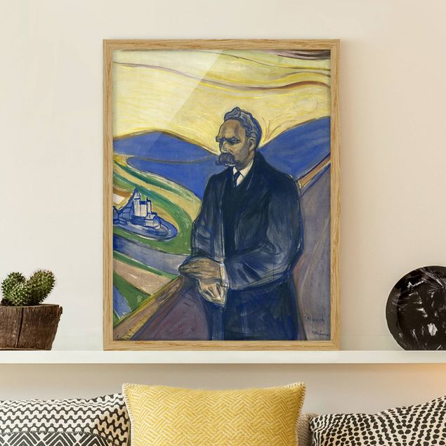 Quadros movimento artístico Expressionismo Edvard Munch - Portrait of Friedrich Nietzsche