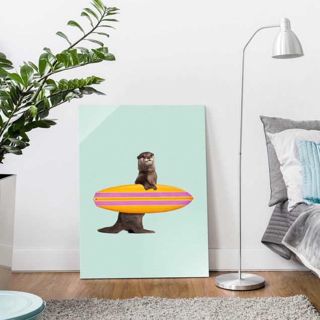 decoração para quartos infantis Otter With Surfboard