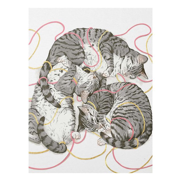Quadros famosos Illustration Grey Cat Painting