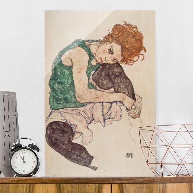 decoração quadros Egon Schiele - Sitting Woman With A Knee Up