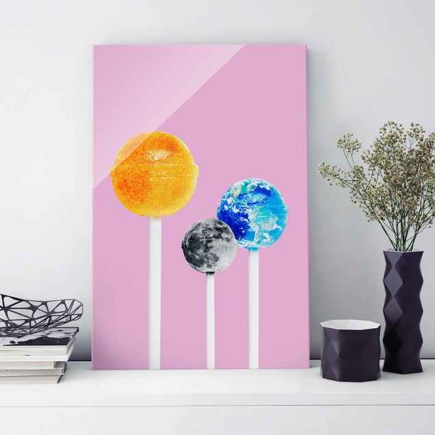 Quadros em vidro Lollipops With Planets