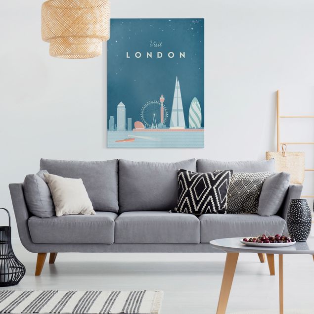 Telas decorativas Londres Travel Poster - London