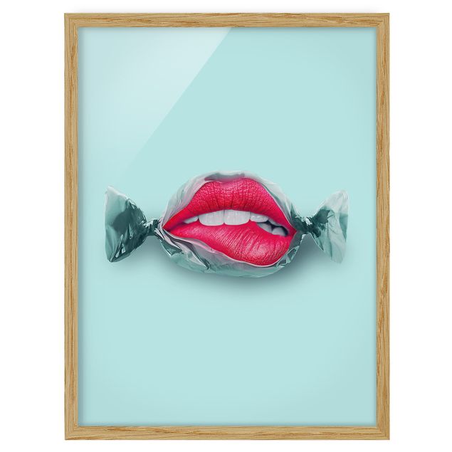 Quadros com moldura réplicas de quadros famosos Candy With Lips