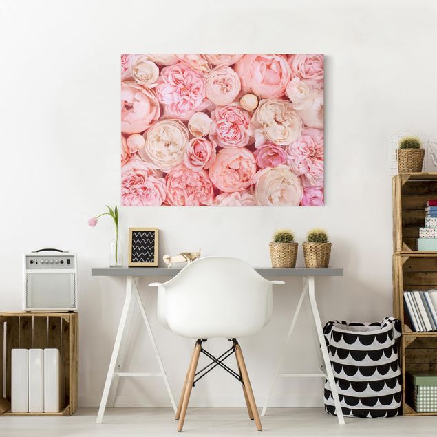 Telas decorativas flores Roses Rosé Coral Shabby