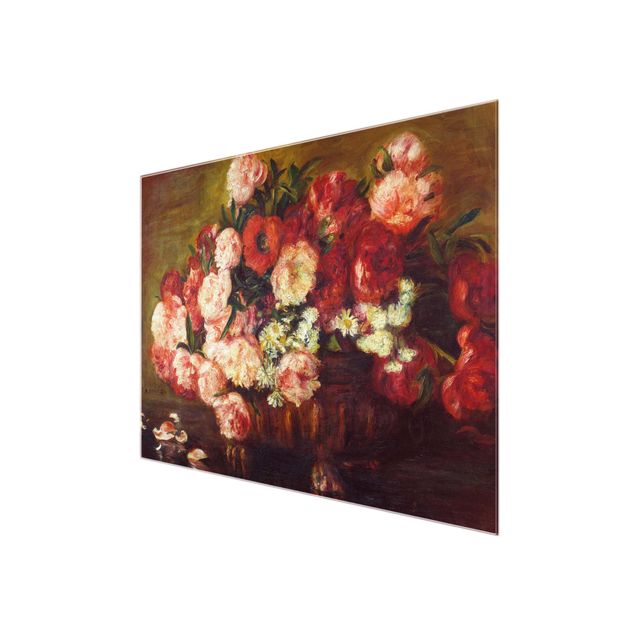 Quadros em vidro flores Auguste Renoir - Still Life With Peonies
