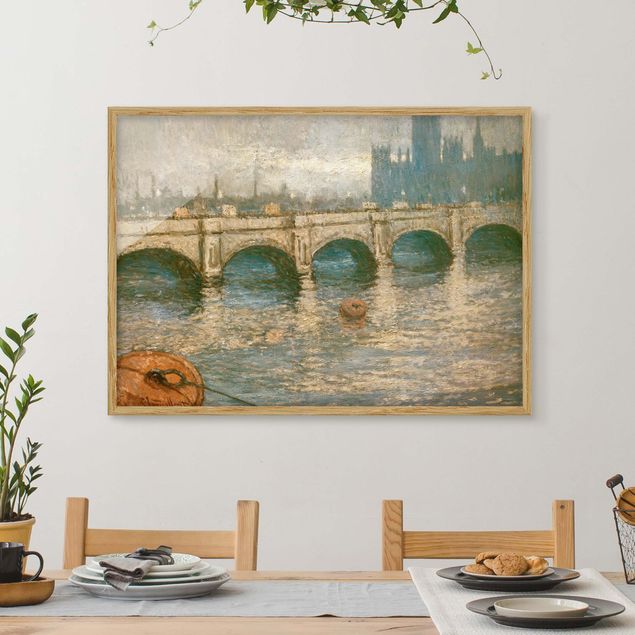 Quadros movimento artístico Impressionismo Claude Monet - Thames Bridge And Parliament Building In London