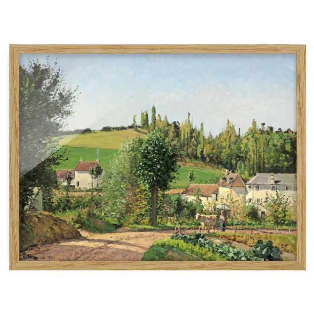 Quadros movimento artístico Romantismo Camille Pissarro - Hamlet In The SurRolling Hillss Of Pontoise
