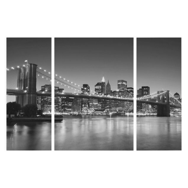 Telas decorativas cidades e paisagens urbanas Brooklyn Bridge in New York II