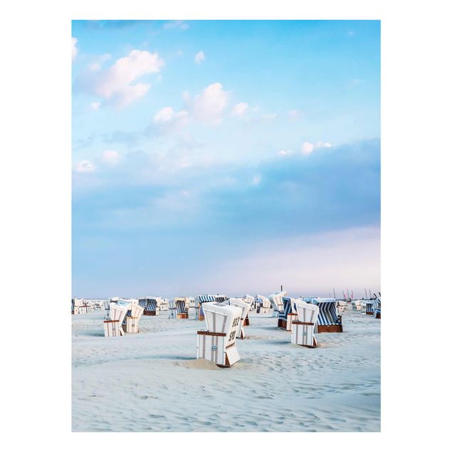 quadros sobre o mar Beach Chairs On The North Sea Beach