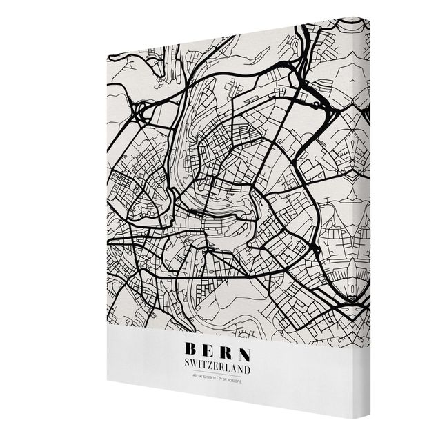 decoração quadros Bern City Map - Classical