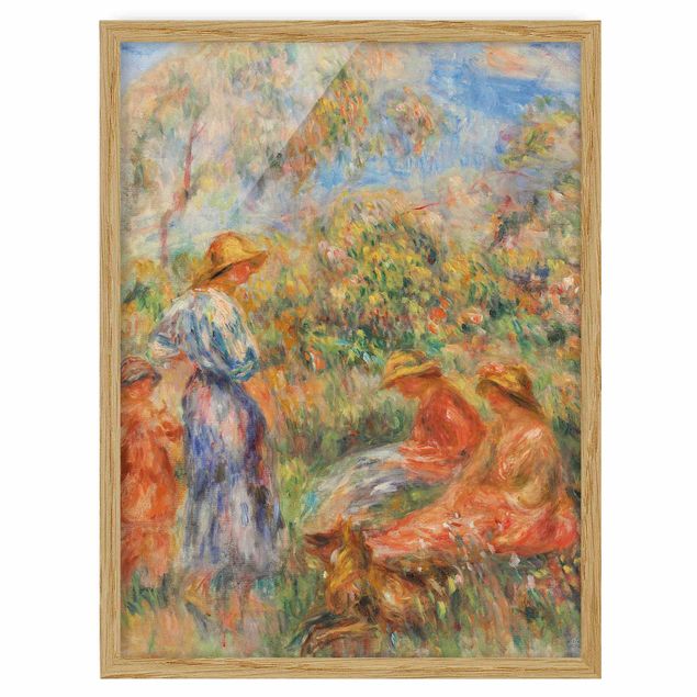 Quadros famosos Auguste Renoir - Three Women and Child in a Landscape