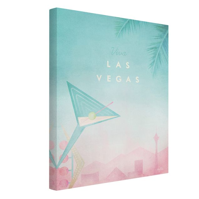 Telas decorativas réplicas de quadros famosos Travel Poster - Viva Las Vegas