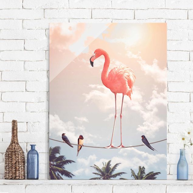 Quadros decorativos Sky With Flamingo