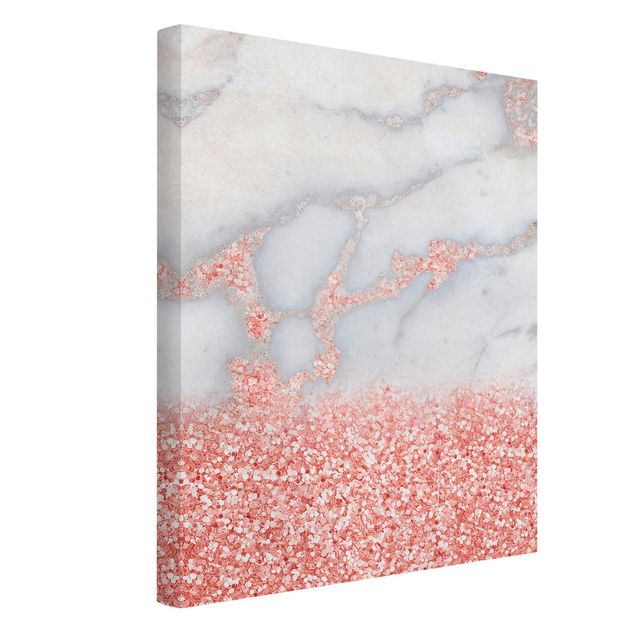 Quadros famosos Marble Look With Pink Confetti