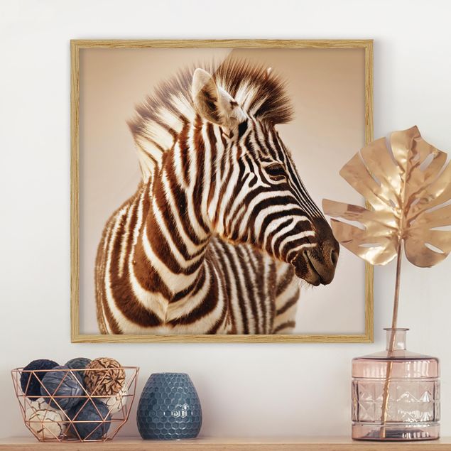 decoraçao para parede de cozinha Zebra Baby Portrait
