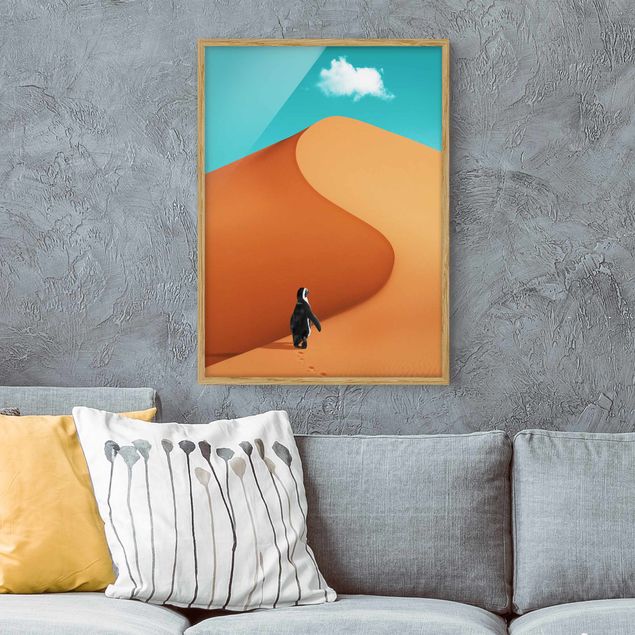Quadros paisagens Desert With Penguin