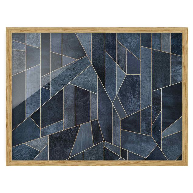 Quadros padrões Blue Geometry Watercolour